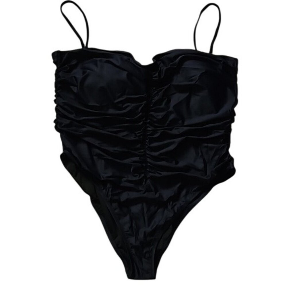 J.Crew Ruched One Piece Swimsuit Plus Size 24 New Navy Blue Beach Modest